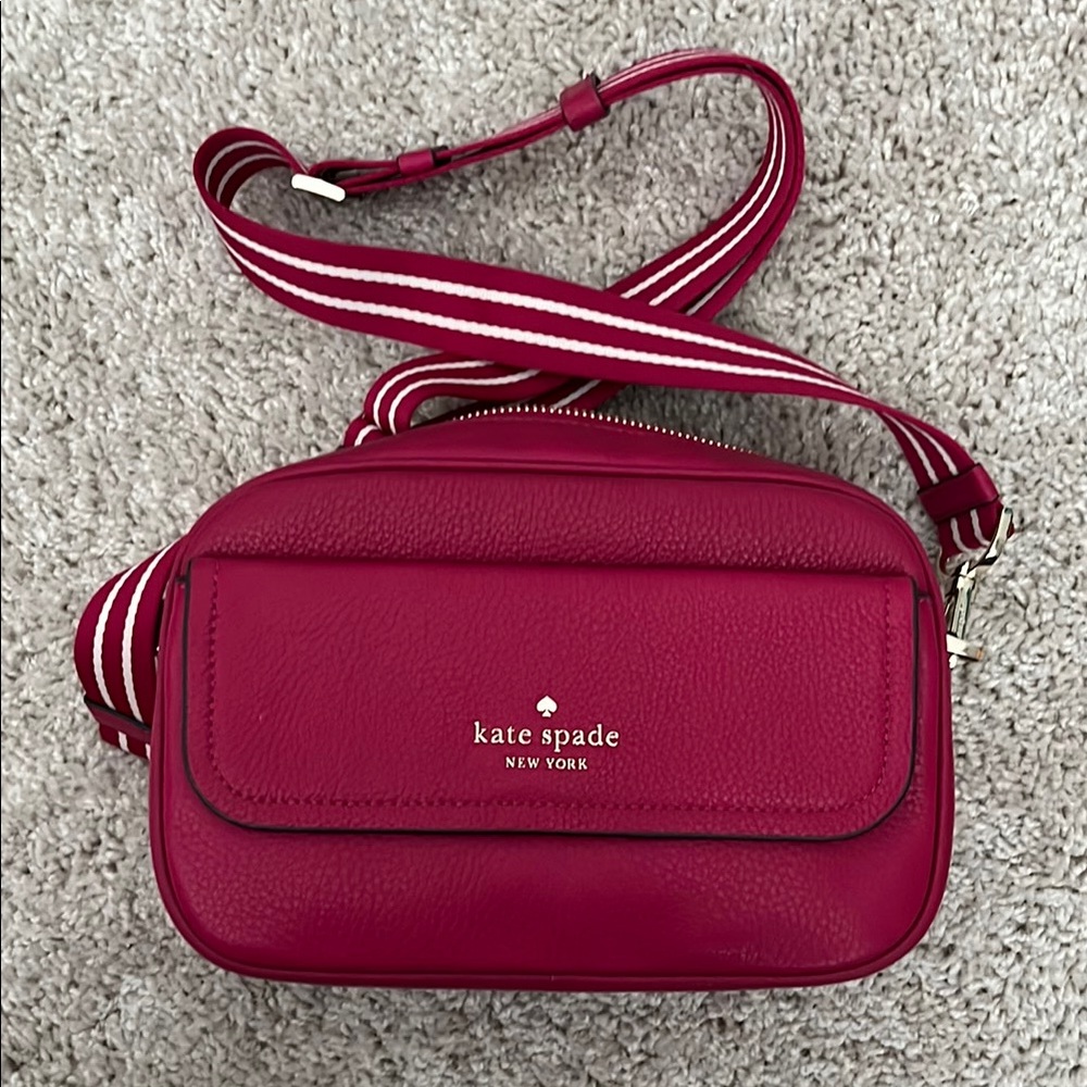 Kate Spade Red Crossbody Bag with Smooth Finish
